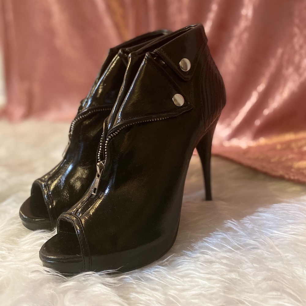 Black Leather Jacket Heels